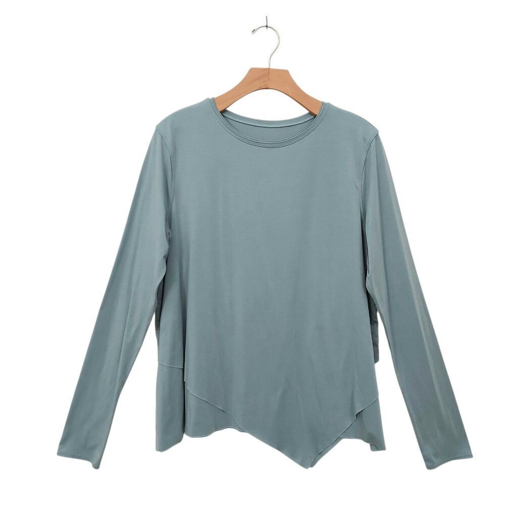 Lululemon Sweetest Day Asymmetrical Top Womens L XL Green  Athleisure Minimalist